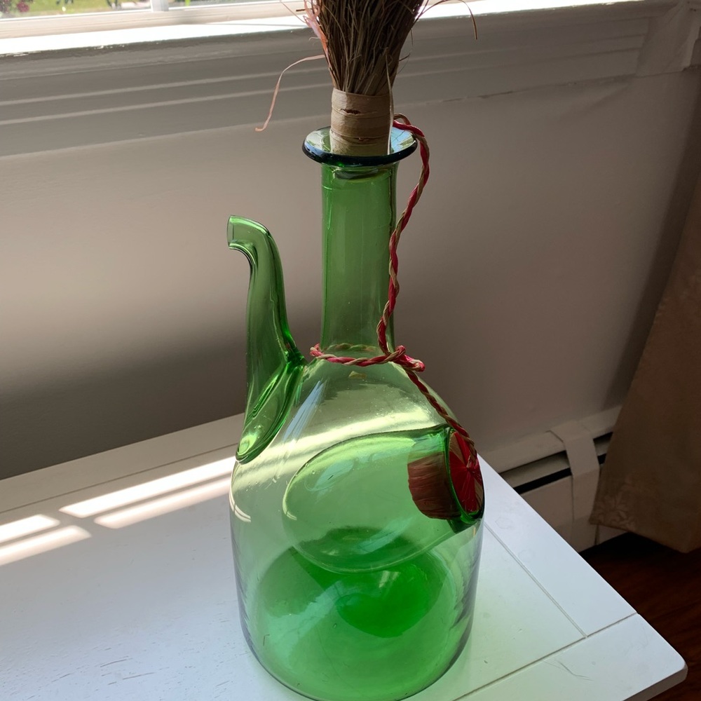 Princess House green wine decanter.